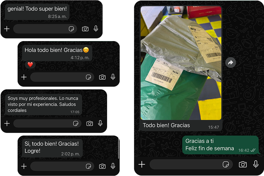 Testimonios de servicio de entrega