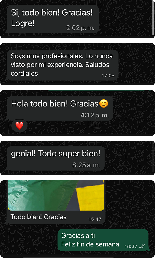 Testimonios de servicio de entrega